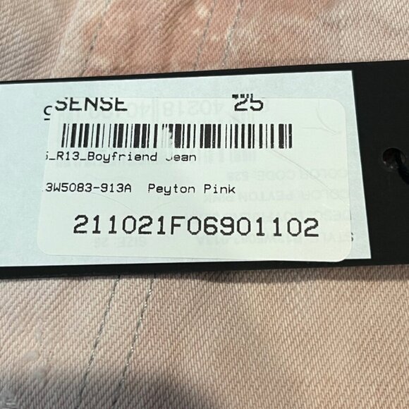 $669 R13 BOYFRIEND CROPPED JEAN. IN PEYTON PINK - Picture 14 of 14